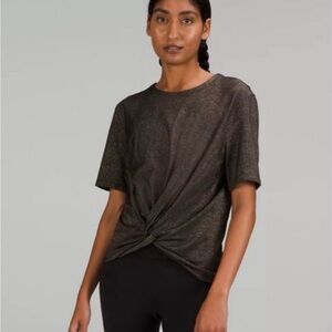 Lululemon Metallic Black Knot Front Top